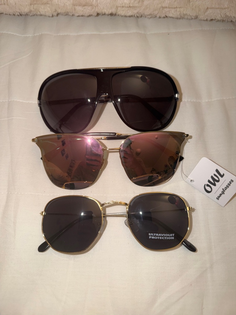 New Owl and Unbranded Unisex Sunglasses Set of 3